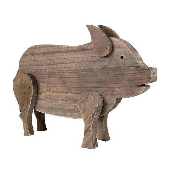 Clayre &amp; Eef   | Decoratie Beeld Varken Bruin 42x9x28 cm | 6H2322