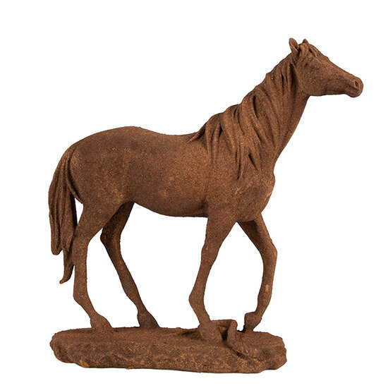 Clayre &amp; Eef   | Decoratie Beeld Paard Bruin 21x7x21 cm | 6PR4078