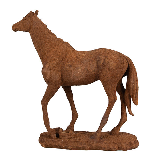 Clayre &amp; Eef   | Decoratie Beeld Paard Bruin 21x7x21 cm | 6PR4078