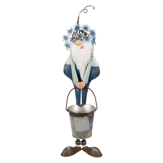 Clayre &amp; Eef   | Decoratie Beeld Kabouter Blauw Wit 19x18x67 cm | 5Y1221