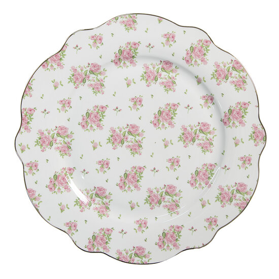 Clayre &amp; Eef   | Servies Dinerbord Roze &oslash; 27x2 cm | SWRFP