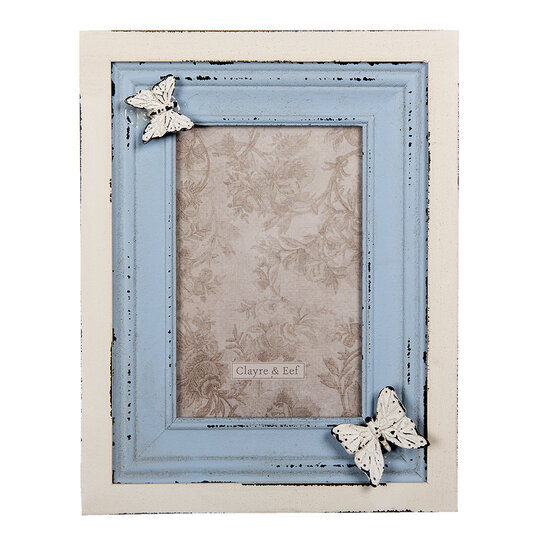 Clayre &amp; Eef   | Fotolijst Blauw 18x3x23 cm / 10x15 cm | 2F0885