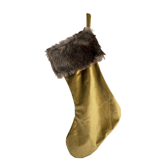 Clayre &amp; Eef   | Kerstsok Decoratie Kerstsok Bruin 30x1x45 cm | 64956