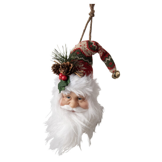 Clayre &amp; Eef   | Decoratie Hanger Kerstman Rood Wit 10x9x28 cm | 65271