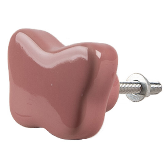 Clayre &amp; Eef   | Deurknop set van 4 Roze &oslash; 4x3/6 cm | 65299