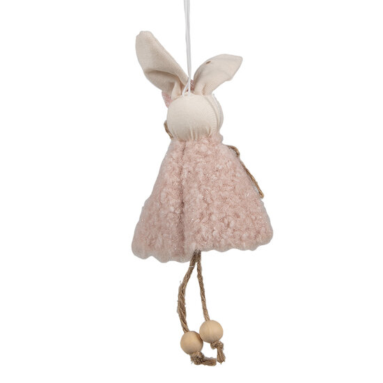 Clayre &amp; Eef   | Decoratie Hanger Konijn Roze 8x3x16 cm | 65352