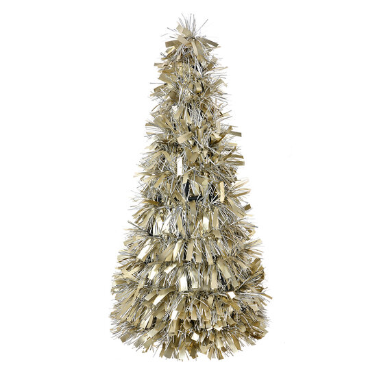 Clayre &amp; Eef   | Kerstdecoratie Kerstboom Zilverkleurig Goudkleurig &oslash; 21x50 cm | 65514