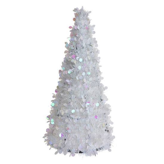 Clayre &amp; Eef   | Kerstdecoratie Kerstboom Wit &oslash; 21x50 cm | 65515