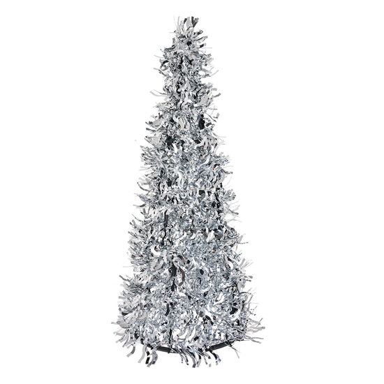 Clayre &amp; Eef   | Kerstdecoratie Kerstboom Zilverkleurig &oslash; 18x46 cm | 65537L