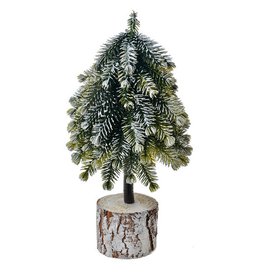 Clayre &amp; Eef   | Kunstkerstboom Groen Wit 11x11x25 cm | 65573