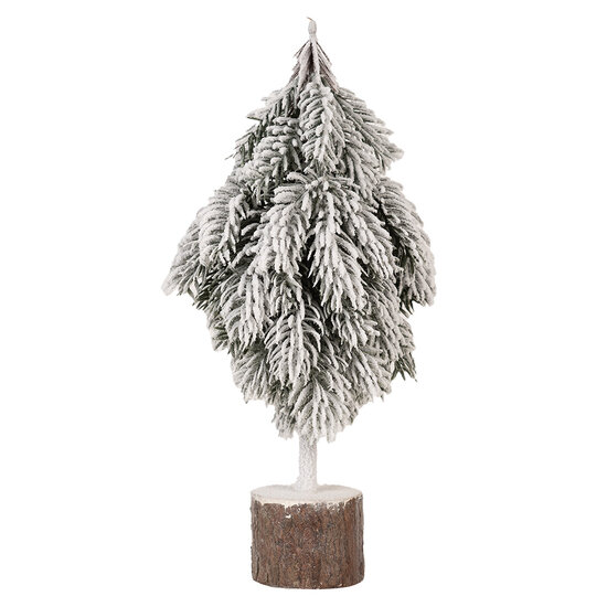 Clayre &amp; Eef   | Kunstkerstboom Groen Wit 15x12x33 cm | 65578