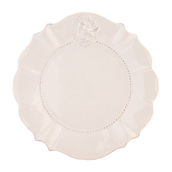 Clayre &amp; Eef   | Servies Ontbijtbord Wit &oslash; 21x1 cm | 6CE0271