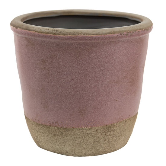 Clayre &amp; Eef   | Bloempot Binnen Roze, Beige &oslash; 16x15 cm | 6CE1380L