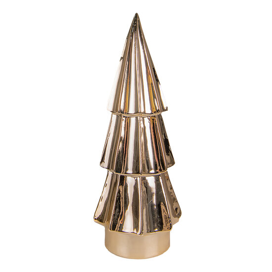 Clayre &amp; Eef   | Kerstdecoratie Beeld Kerstboom Goudkleurig &oslash; 6x16 cm | 6CE1508