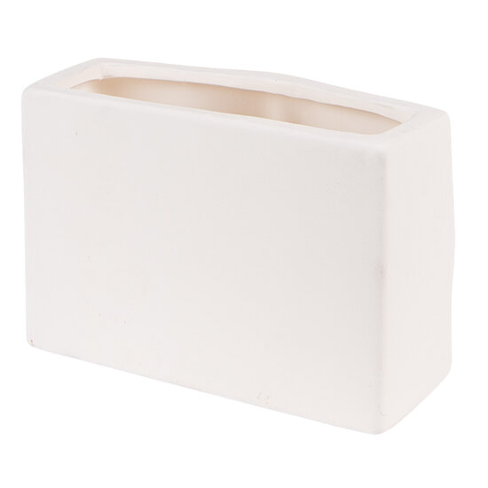 Clayre &amp; Eef   | Bloempot Binnen Wit 17x7x11 cm | 6CE1526