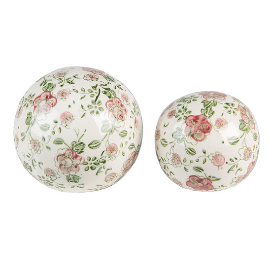 Clayre &amp; Eef   | Decoratie Beeld Bal Roze, Beige &oslash; 9x8 cm | 6CE1564S