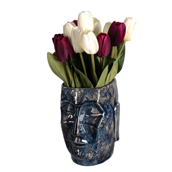 Clayre &amp; Eef   | Bloempot Binnen Blauw 13x15x17 cm | 6CE1572M