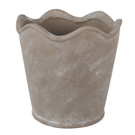 Clayre &amp; Eef   | Bloempot Binnen Grijs &oslash; 19x18 cm | 6CE1618L