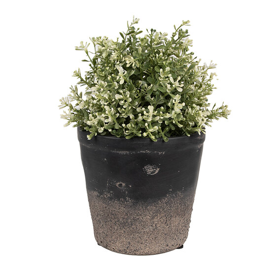 Clayre &amp; Eef   | Bloempot Binnen Zwart Bruin &oslash; 15x14 cm | 6CE1719M