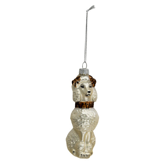 Clayre &amp; Eef   | Decoratie Hanger Hond Wit 5x5x14 cm | 6GL3362