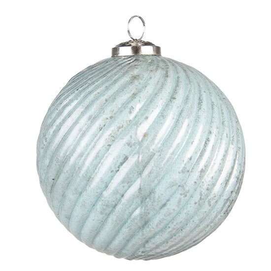 Clayre &amp; Eef   | Kerstbal XL Turquoise, Bruin &oslash; 15x15 cm | 6GL3742