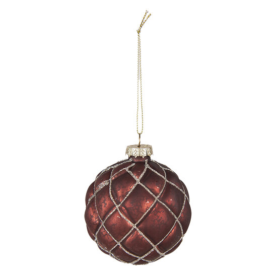 Clayre &amp; Eef   | Kerstballen set van 2 Rood &oslash; 8x8 cm | 6GL4118