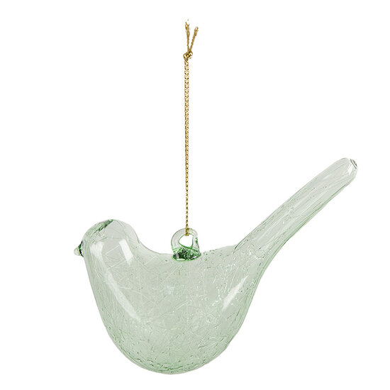 Clayre &amp; Eef   | Decoratie hanger vogel Groen 11x4x6 cm | 6GL4452