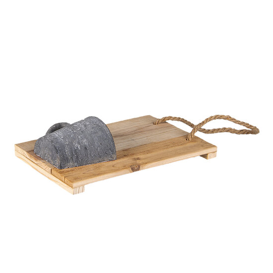 Clayre &amp; Eef   | Decoratie Broodplank met Vaas Bruin 18x11x28 cm | 6H2045