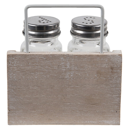 Clayre &amp; Eef   | Peper en zout Stel Set van 2 Bruin 11x6x12 cm | 6H2064