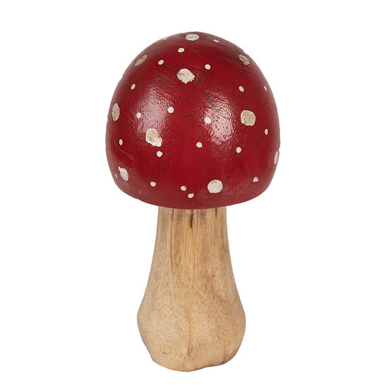 Clayre &amp; Eef   | Decoratie Paddenstoel Rood Bruin &oslash; 6x13 cm | 6H2309M