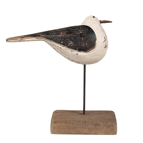 Clayre &amp; Eef   | Decoratie Vogel Wit Bruin 12x5x13 cm | 6H2343