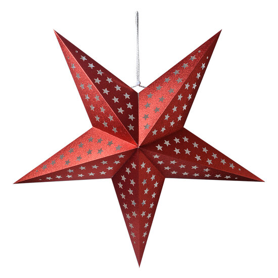 Clayre &amp; Eef   | Kerstdecoratie Ster Rood 90x20x90 cm | 6PA0512XLR