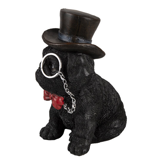 Clayre &amp; Eef   | Decoratie Beeld Hond Zwart 13x9x17 cm | 6PR3369