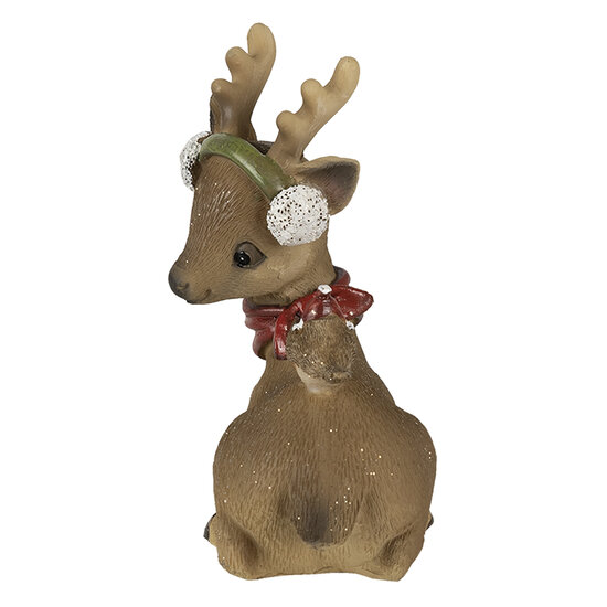 Clayre &amp; Eef   | Decoratie Beeld Rendier Bruin 17x7x13 cm | 6PR3487