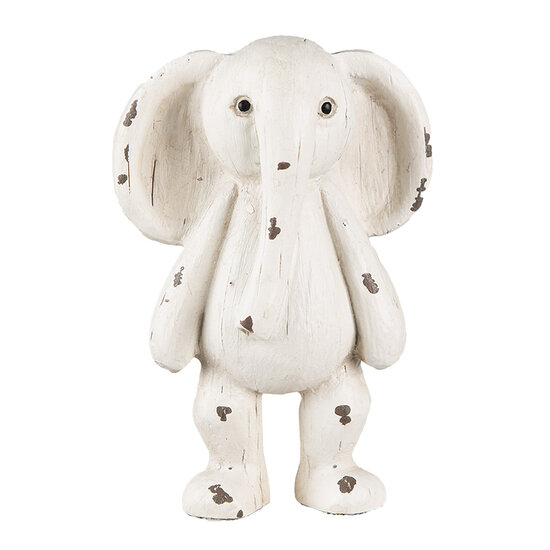 Clayre &amp; Eef   | Decoratie Beeld Olifant Beige, Bruin 6x4x10 cm | 6PR3640