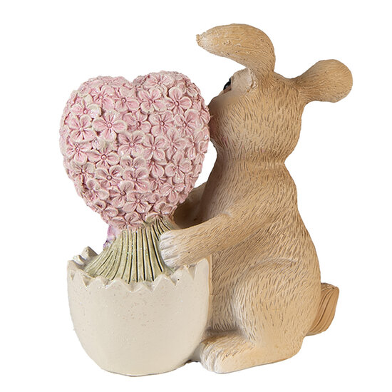 Clayre &amp; Eef   | Decoratie beeld Konijn Bruin Roze 11x6x12 cm | 6PR3833