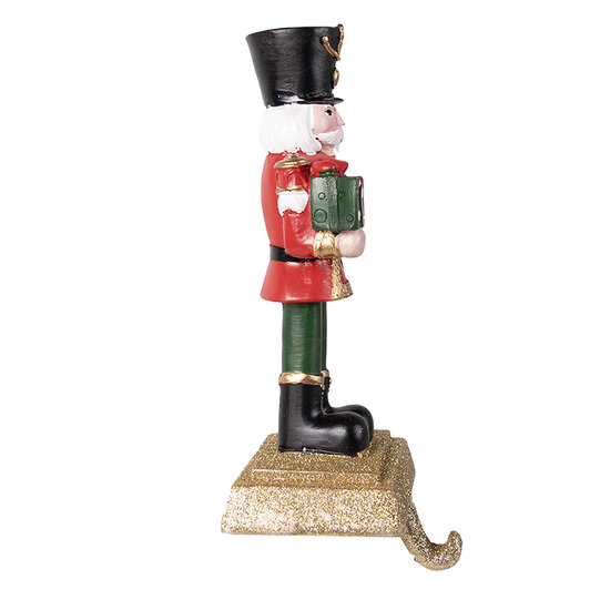 Clayre &amp; Eef   | Haak Kerstsok Notenkraker Rood Groen 11x10x25 cm | 6PR3950