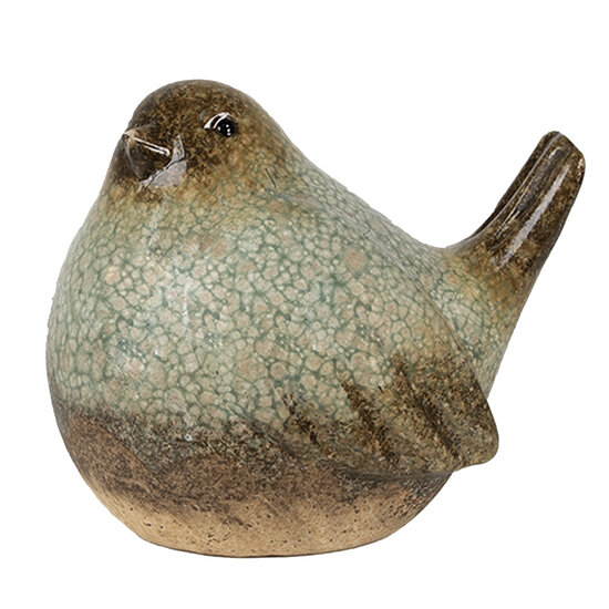 Clayre &amp; Eef   | Decoratie beeld Vogel Groen 16x12x14 cm | 6PR4123