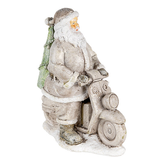 Clayre &amp; Eef   | Kerstdecoratie Beeld Kerstman Zilverkleurig 12x6x14 cm | 6PR4725