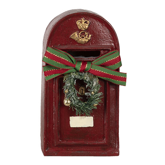 Clayre &amp; Eef   | Kerstdecoratie Beeld Brievenbus Rood 8x6x15 cm | 6PR4748