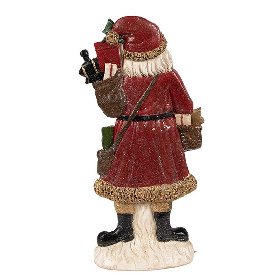 Clayre &amp; Eef   | Kerstdecoratie Beeld Kerstman Rood 12x4x24 cm | 6PR4926