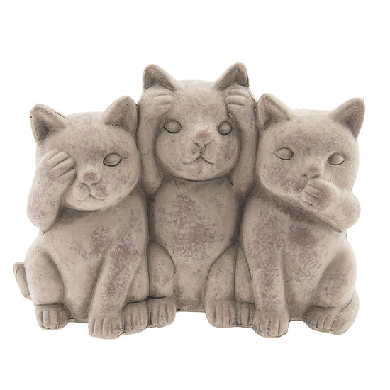 Clayre &amp; Eef   | Decoratie Kat Grijs 22x10x16 cm | 6TE0193