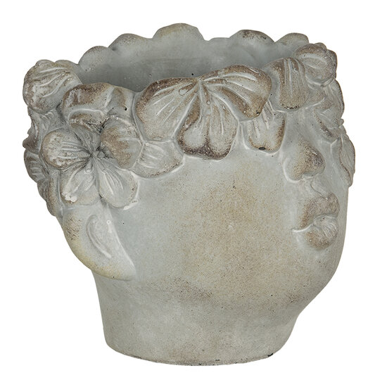 Clayre &amp; Eef   | Bloempot Binnen Grijs 16x15x13 cm | 6TE0314