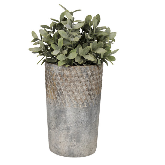 Clayre &amp; Eef   | Bloempot Binnen Grijs &oslash; 14x23 cm | 6TE0365L