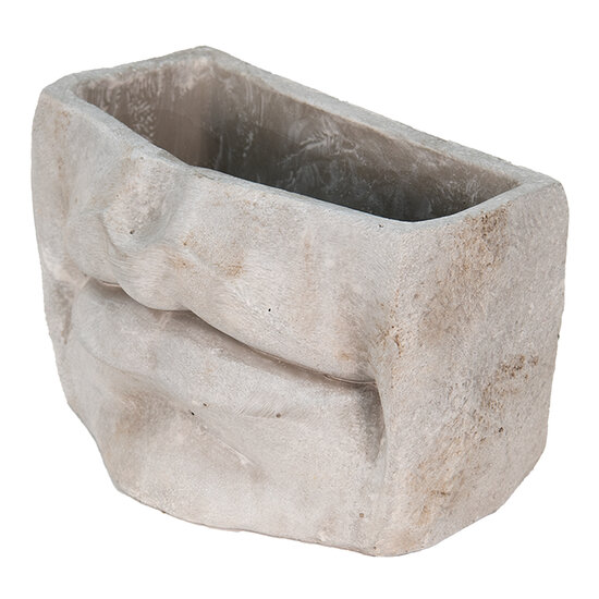 Clayre &amp; Eef   | Bloempot Binnen Mond Grijs 21x13x14 cm | 6TE0389S