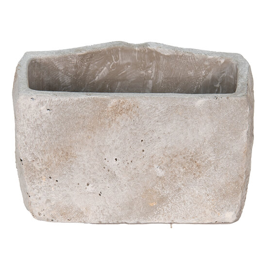 Clayre &amp; Eef   | Bloempot Binnen Mond Grijs 21x13x14 cm | 6TE0389S