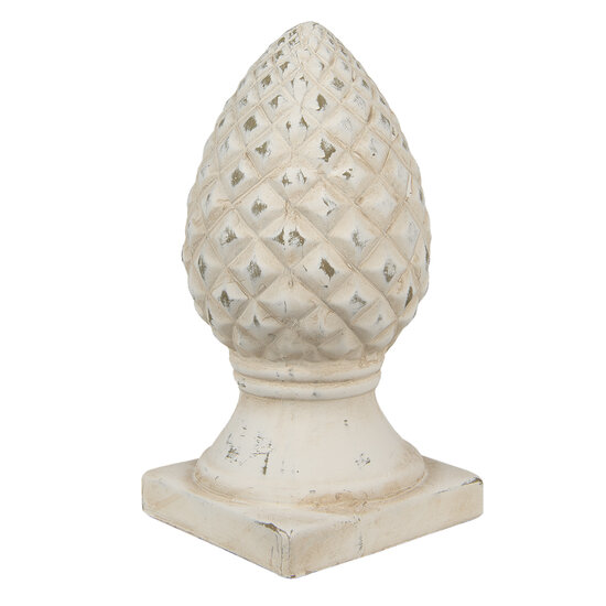 Clayre &amp; Eef   | Decoratie Beeld Dennenappel Beige &oslash; 14x28 cm | 6TE0397