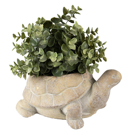 Clayre &amp; Eef   | Bloempot schildpad Binnen Beige 22x16x10 cm | 6TE0458