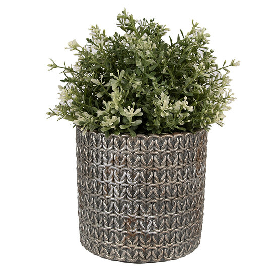 Clayre &amp; Eef   | Bloempot Binnen Grijs &oslash; 15x14 cm | 6TE0494M