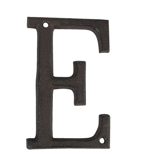 Clayre &amp; Eef   | IJzeren Letter E Bruin 8x1x13 cm | 6Y0840-E